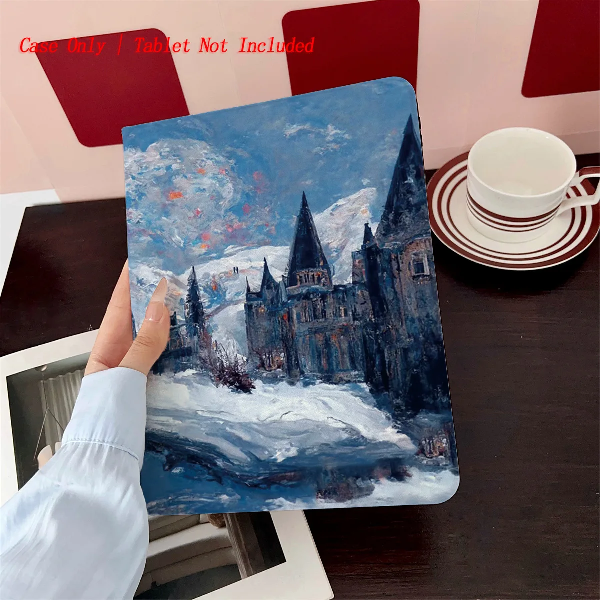 

Artistic Castle in Oil Painting Texture iPad Case for Air 4/5/6 10.9 3rd Gen 9.7 Anti-Scratch Protective Cover