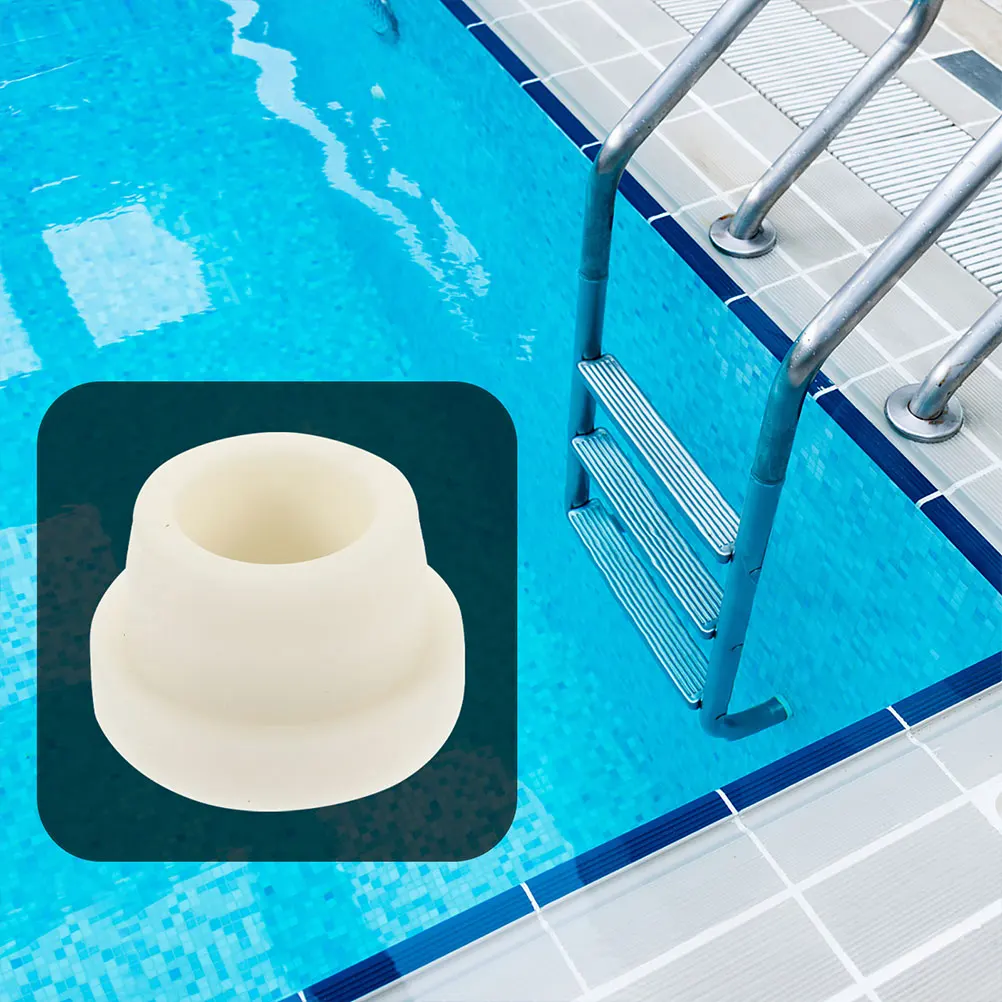 

2pcs Swimming Pool Ladder Anti-slip Rubber Bumpers 1.9 Inch Steps Durable Material Protective Cover Spa Accessories White End