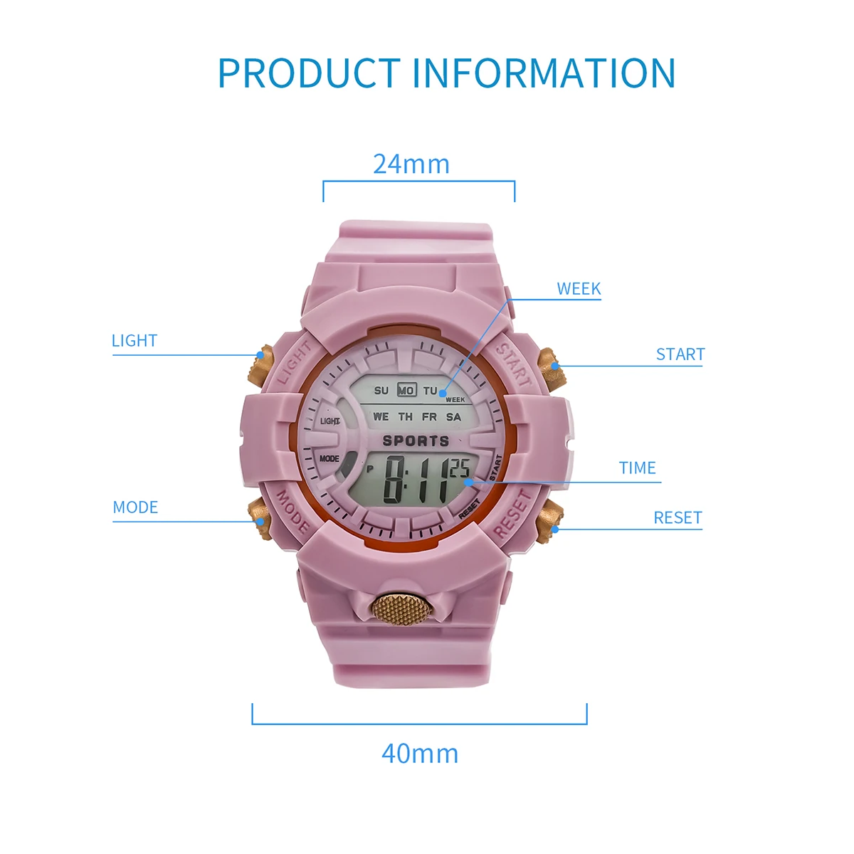 Hot Selling Simple and Fashionable Women Digital Electronic Watch Multifunctional Outdoor Fitness Watch Men and Women Watch