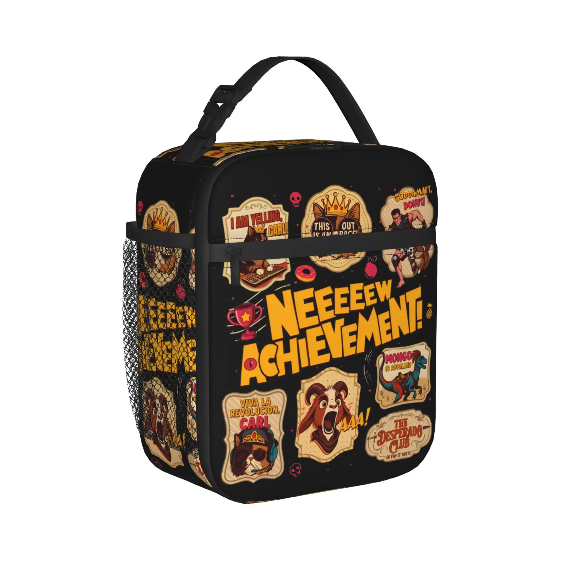 Dungeon Crawler Carl Lunch Bag For Women  Print Lunch Box School Cooler Bag Portable Zipper Waterproof Thermal Tote Handbags