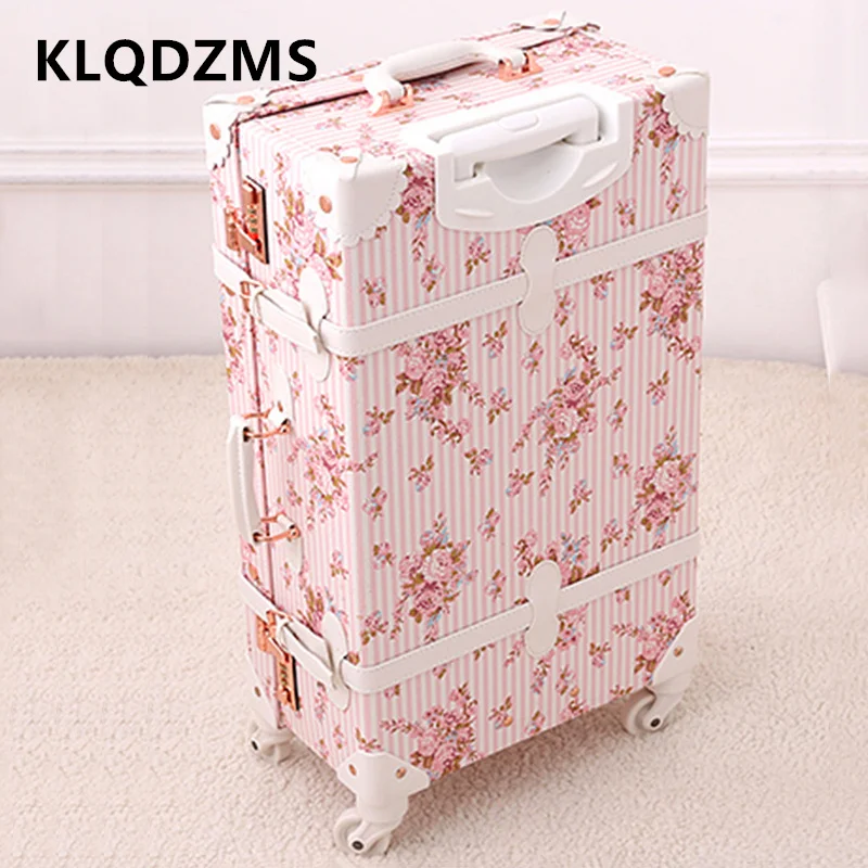KLQDZMS Neuer Koffer 20“22"24"26 Zoll Damen Boarding Box Reise Trolley Set PU Passwort Box mit Rad Rollgepäck