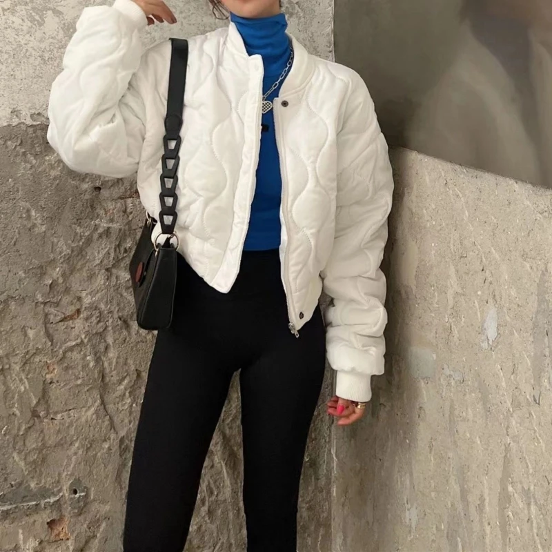 Autumn Winter New Long Sleeve Solid Korean Short Jacket Zipper All-match Youth Fashion Coats Casual Lazy Style Women Clothing