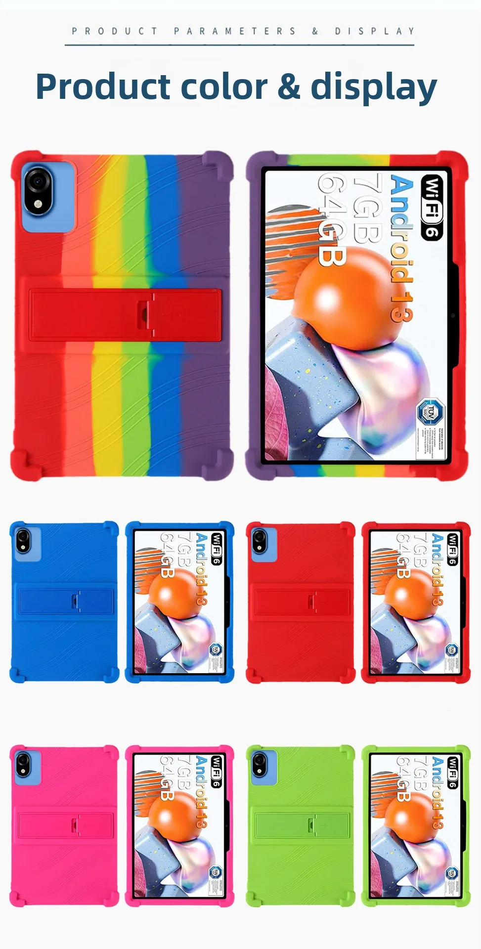 Stoßfeste TPU-Hülle für DOOGEE U9 10.1 2024, Kinder-Tablet Vollschutz-Stoßfänger, Mehrere Farben – Detail 10