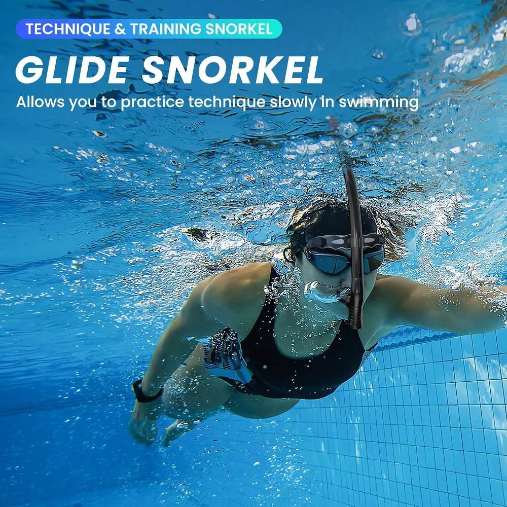 2026 New Upgrade Original Center-Mount Swimmer's Snorkel For Lap Swimming And Swim Training Silicone Mouthpiece One-Way Purge Va