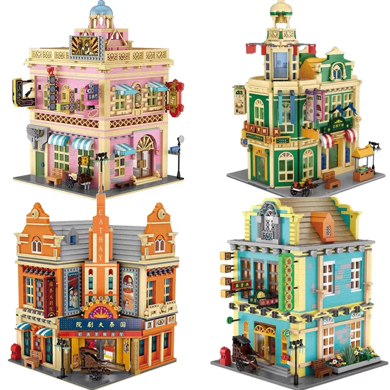 Fairy Wedding Chapel House Mini Building Blocks City Street View Bank Department Store Theater Model Bricks LOZ Toys For Kid MOC