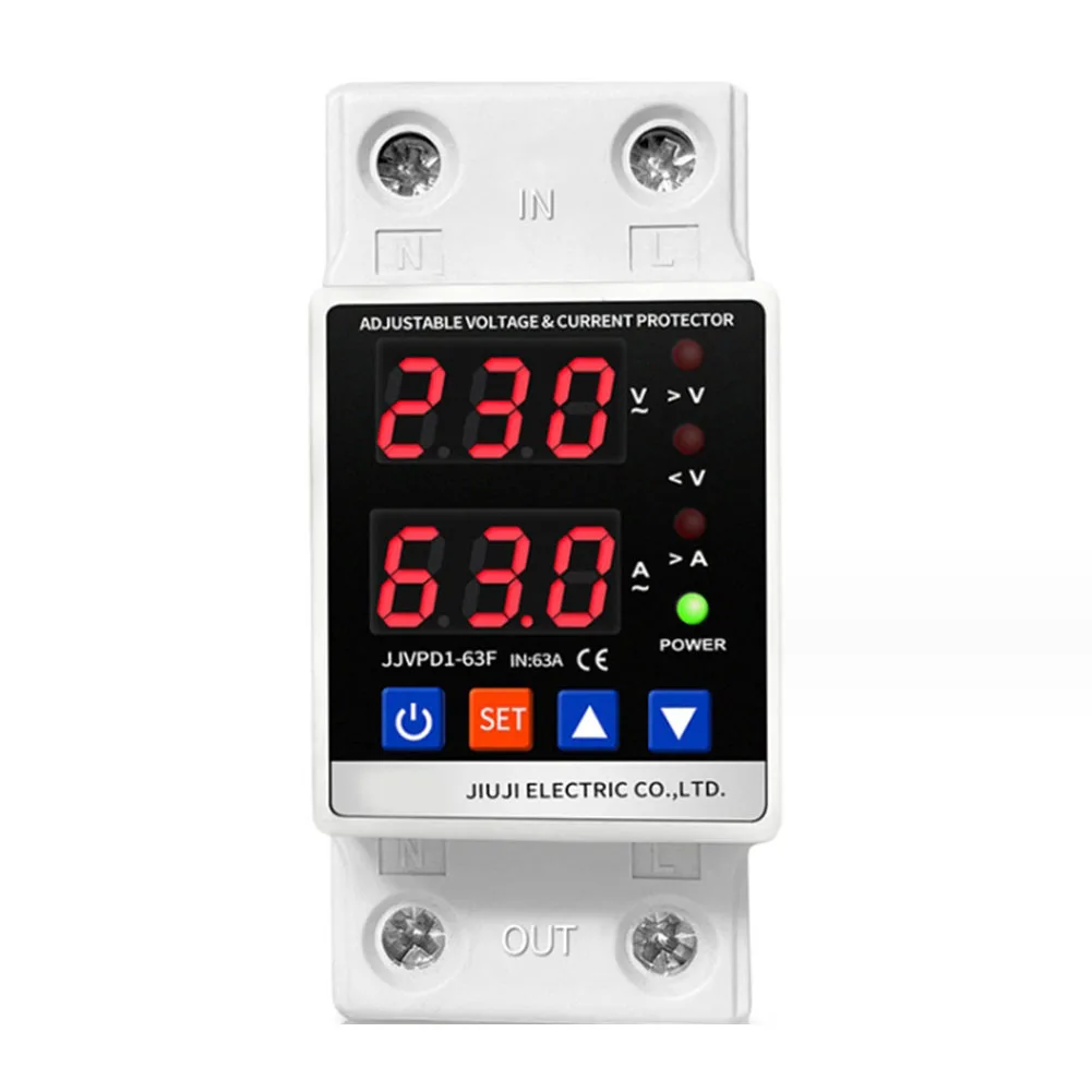 X Over And Under Voltage Protector AC220V Adjustable Current Protector Self Restorable A13 Adjustable Practical