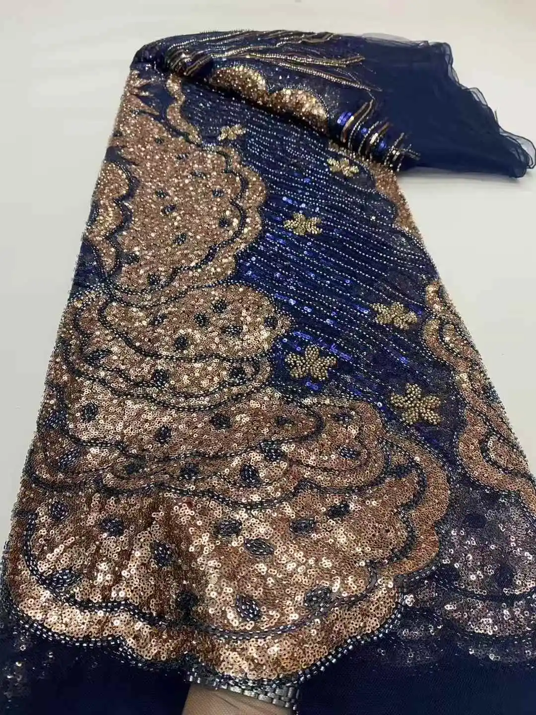 الترتر الأفريقي مطرز أقمشة الدانتيل النيجيري العريس التطريز عالية الجودة الفرنسية تول أقمشة الدانتيل لحفل الزفاف-DP