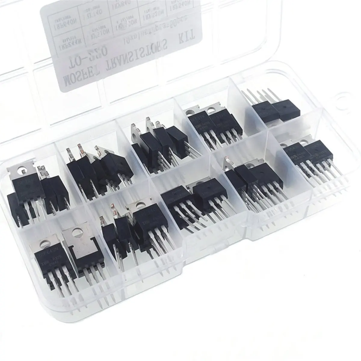 To-220 Transistor Assortment Kit - IRFZ44N,IRF640N,IRF540N,IRF3205 - 10 Types, 5 Each for Electronics Projects & Repair