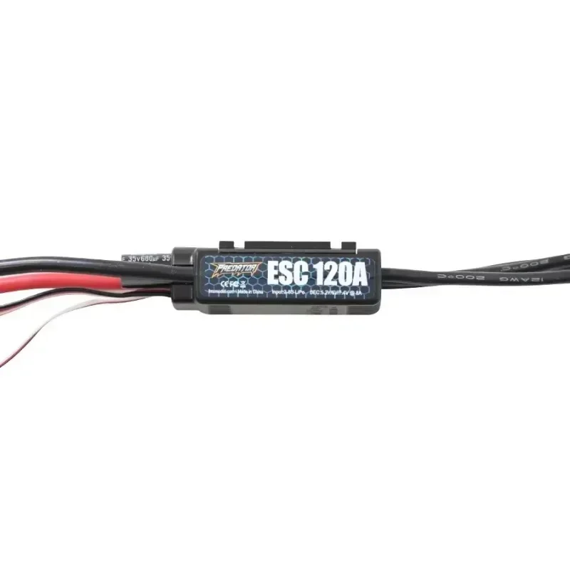 FMS Predator-120A RC Airplane ESC, 120A Continuous 150A Peak Current, 8A BEC Fixed Wing Brushless Speed Controller