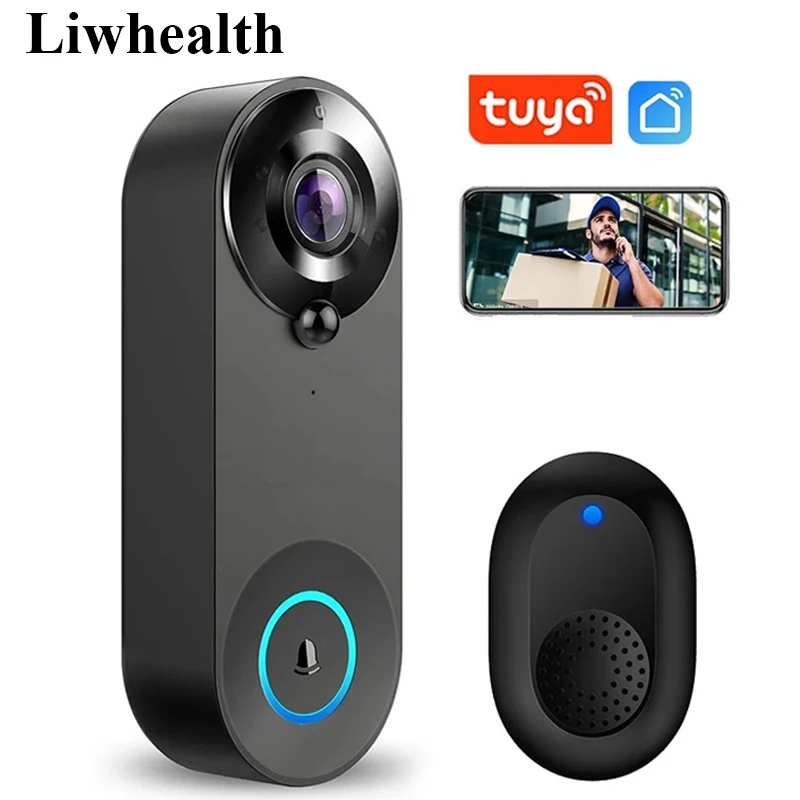 1080p câmera de vídeo sem fio campainha wi fi inteligente campainha da porta tuya segurança em casa inteligente detecção movimento visão noturna intercom campainha