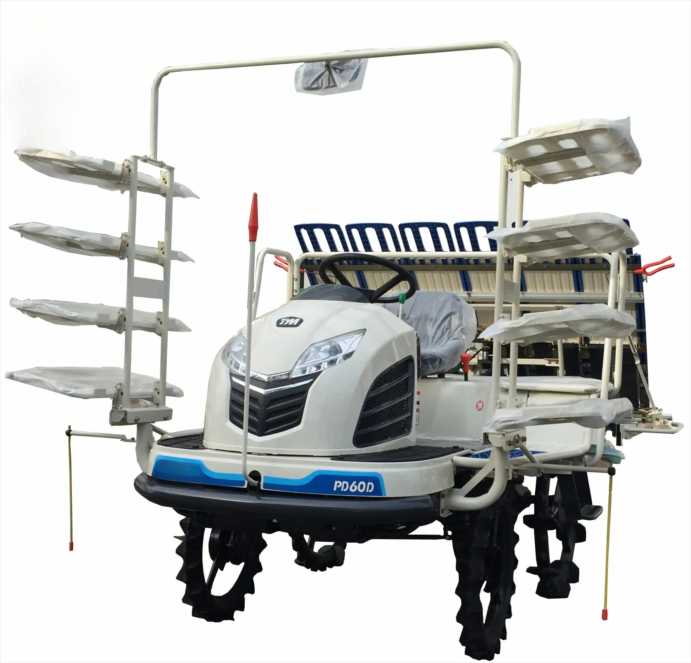 2 Cylinder Diesel Engine Pd60e 6 Rows Rice Transplanter