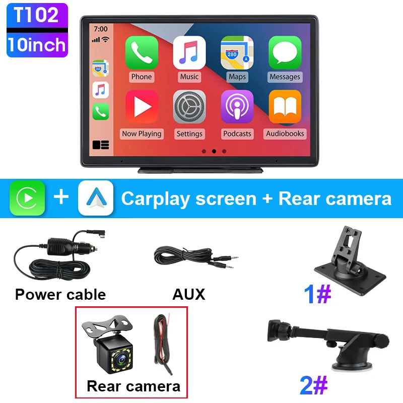JMCQ 7/10 inch Carplay Auto Smart Screen multimedia Videospeler Draadloze Carplay Android Auto Autoradio voor Apple Android Stereo