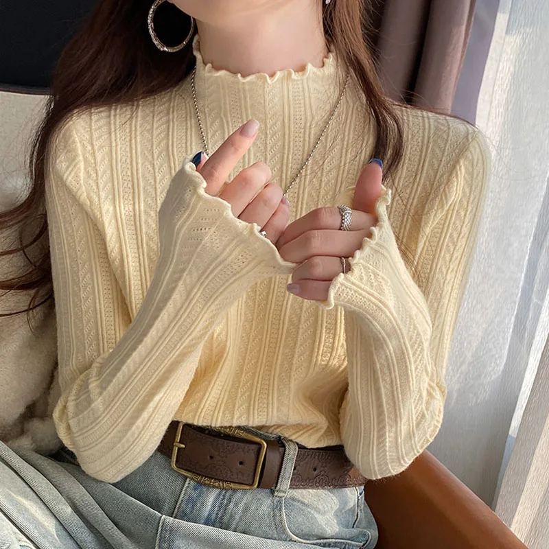 

Вязаный свитер, женские пуловеры, новый белый вязаный свитер с длинным рукавом, пуловер, женские топы, свитера Sueters De Mujer Q937