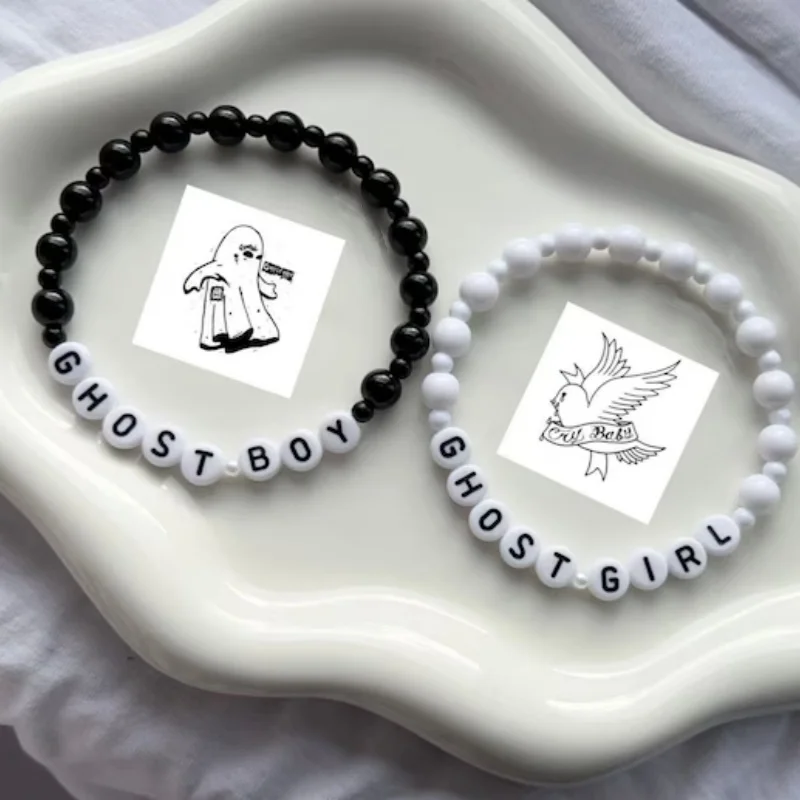 Lil Peep Ghost Boy Ghost Girl Pulsera de cuentas hecha a mano |   Idea de regalo |   Inspiración musical |   Regalo para ella