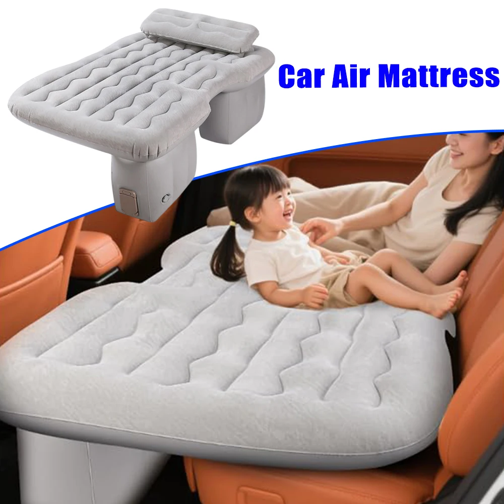 Portable Durable All Season Car Air Mattress SUV Rear Seat Inflatable Bed Flocked Self Inflating Foldable Comfortable Travel