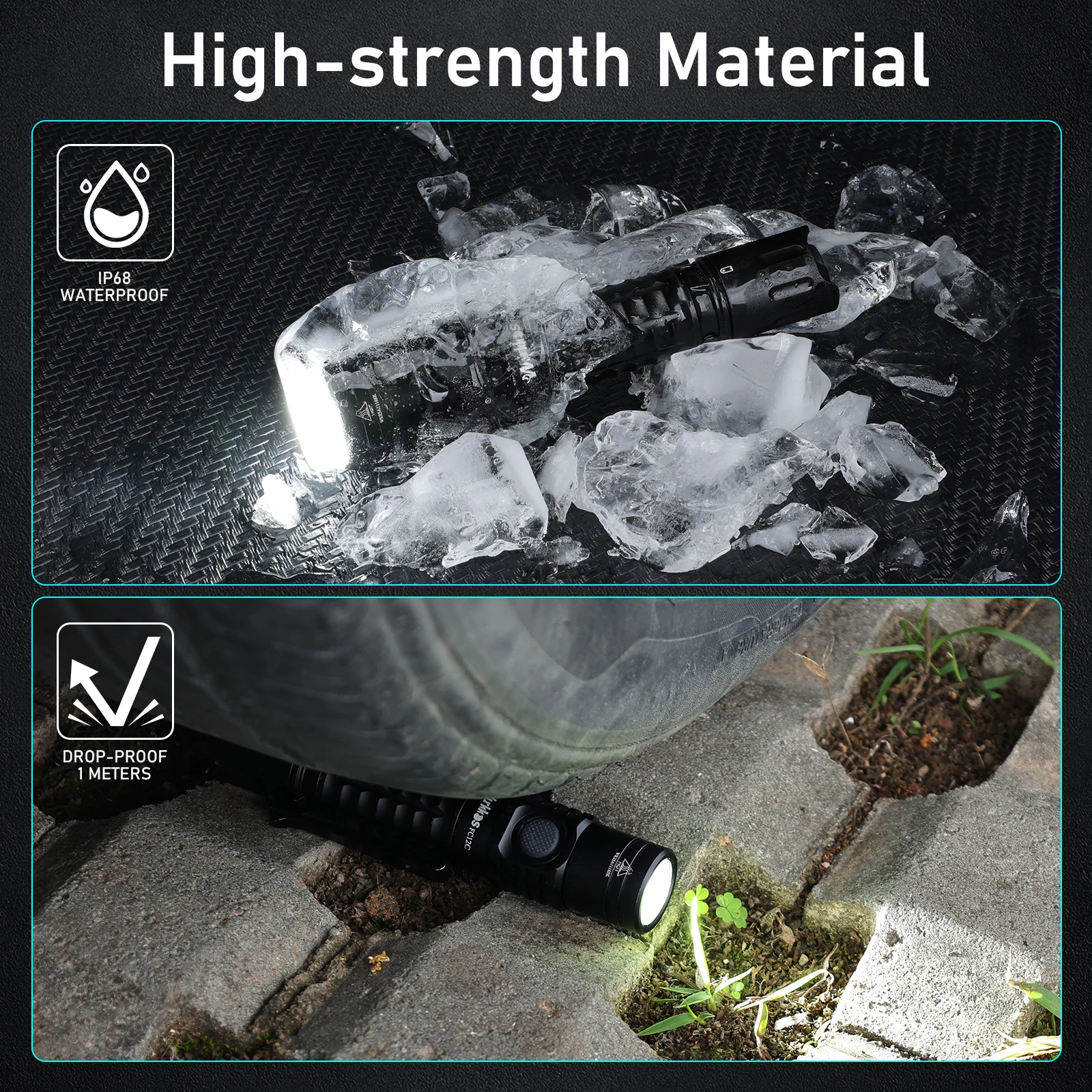 Wurkkos FC12C 1600LM Torcia Tattica Compatta e Resistente 6000K IP68 Ricaricabile LED SFT40 Raggio 332 Metri per Esterni