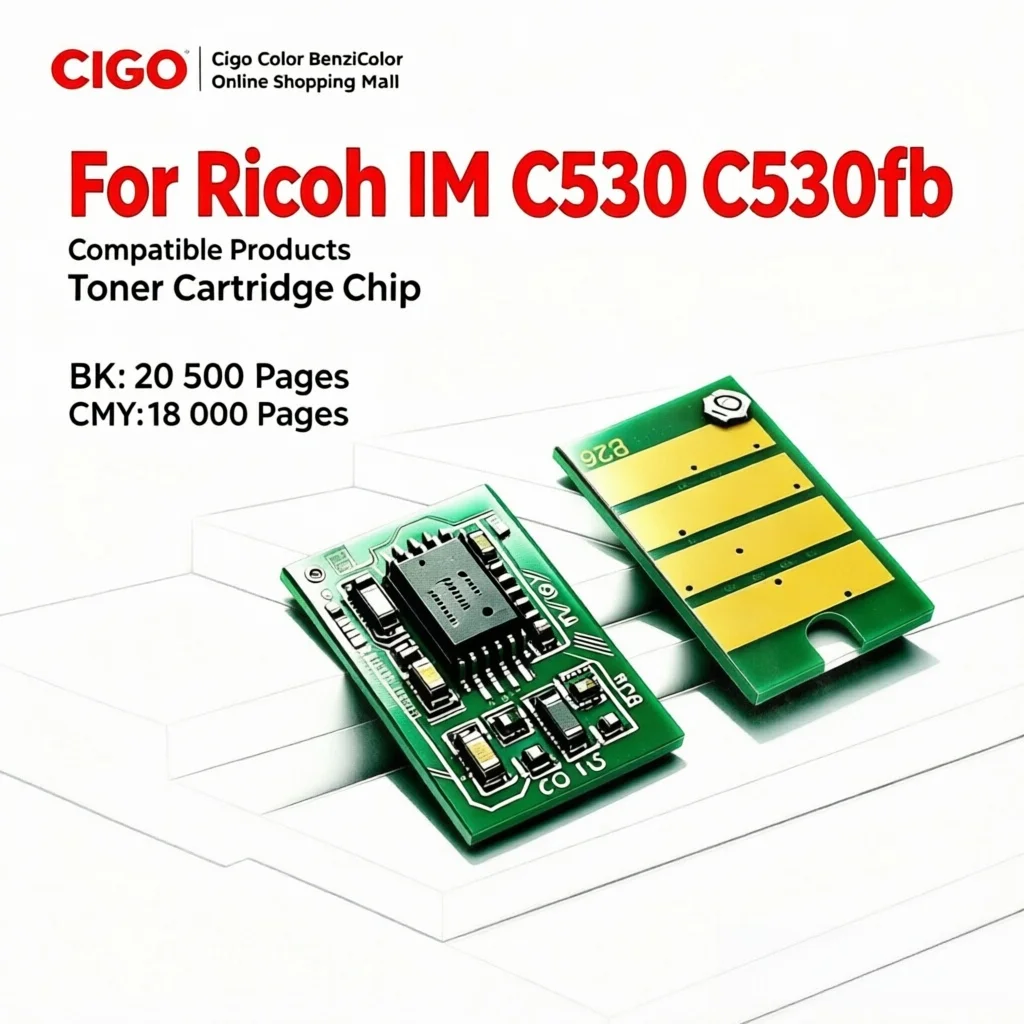 Black Color Cartridge Chip For Ricoh IM C530 C530FB C530f Printer,IMC 530 418240 418241 418242 418243 Toner Chip,Long life,20.5K