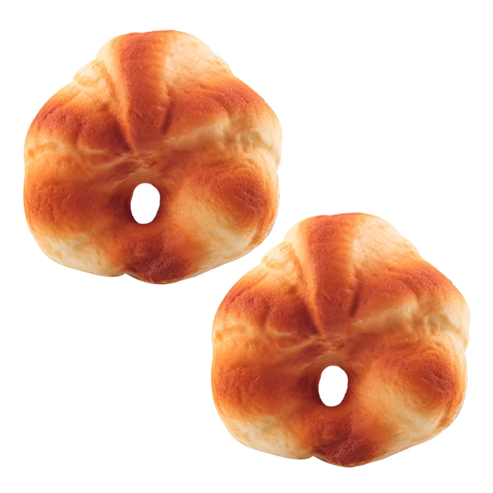 

2pcs Simulation Bread Model Realistic PU Material Fake Bread Props for Kitchen Decor Shop Display Photography