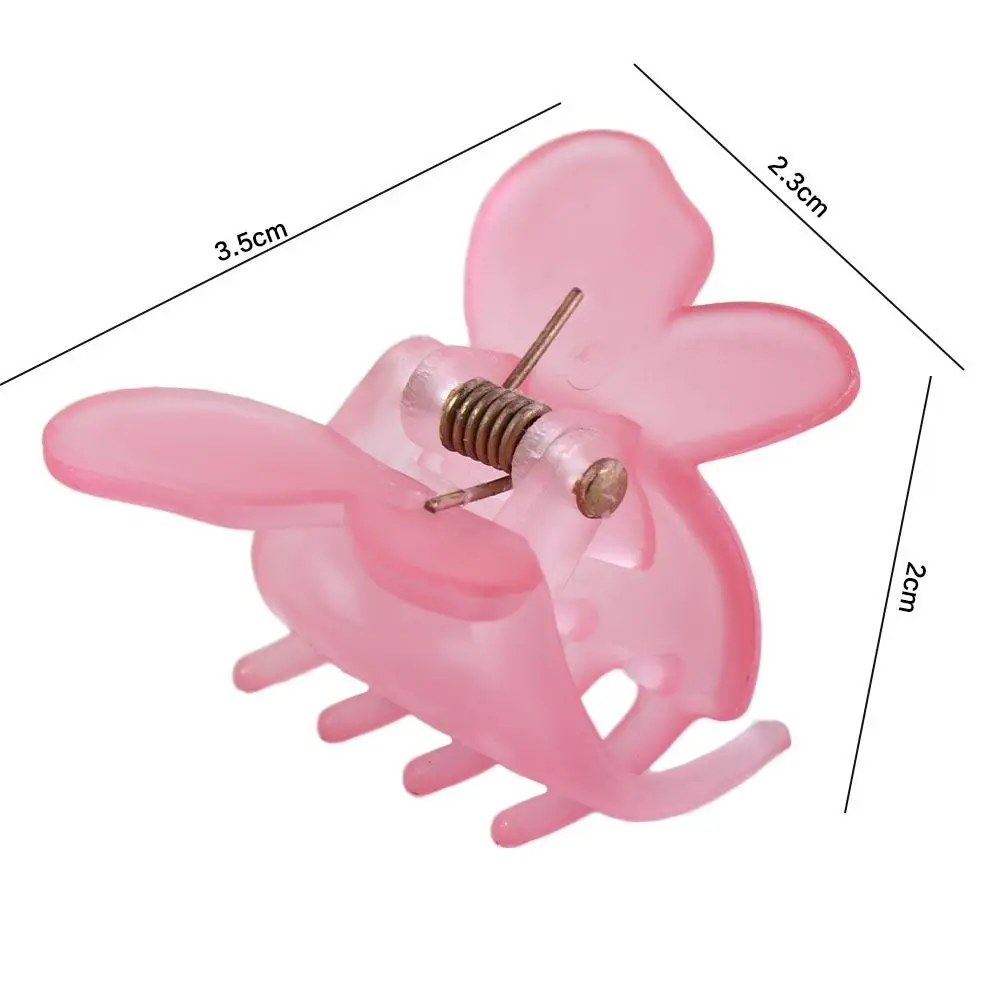 Fashion Frosted Butterfly Hair Claw Jelly Color Headwear Butterfly Hair Clip Headdress Grab Clip Mini Shark Clip Daily