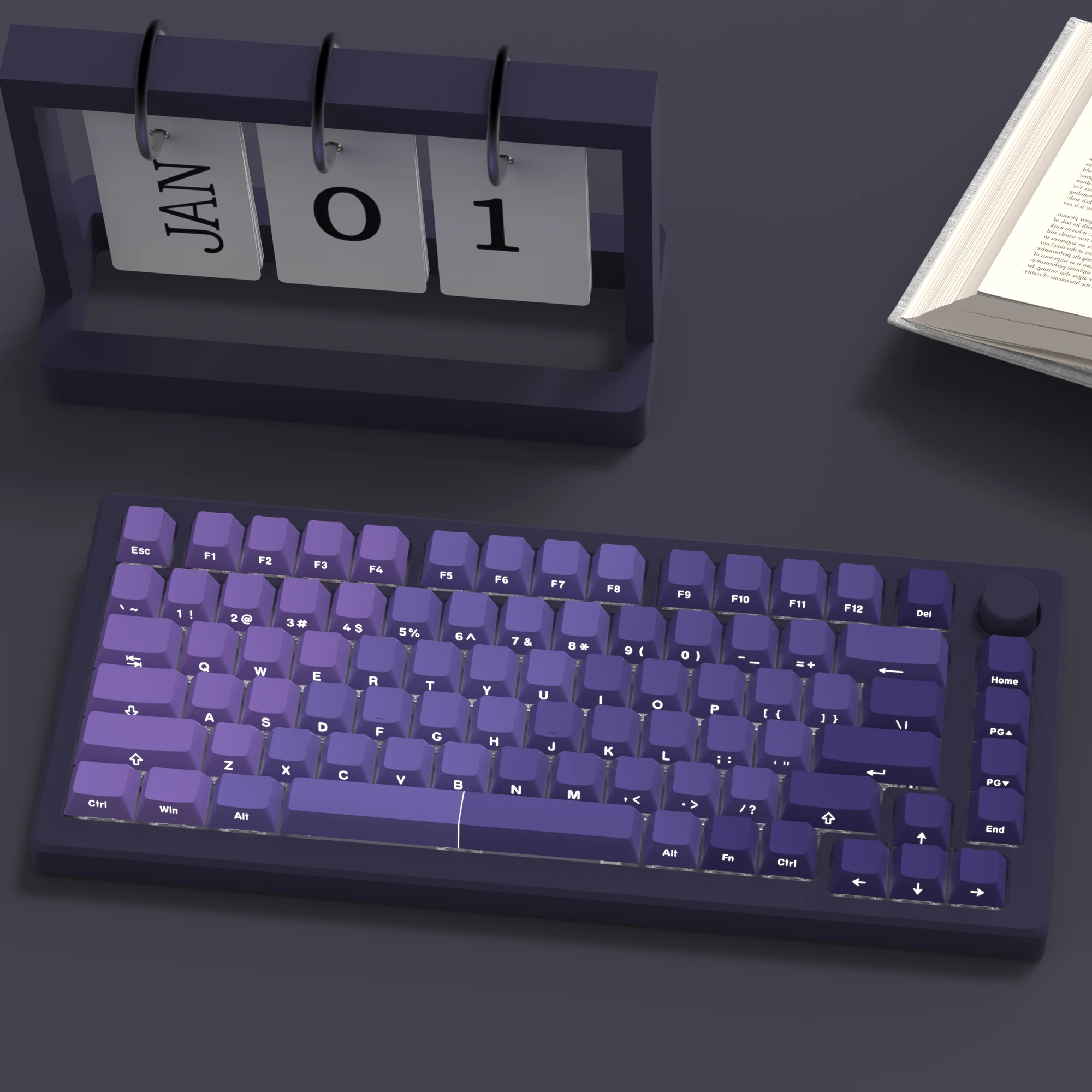 Imagem -06 - Gradiente Roxo Pbt Duplo Tiro Lado Impressão Keycaps Brilhar Através de Backlit Teclado Mecânico mx 108 87 84 64 61 108