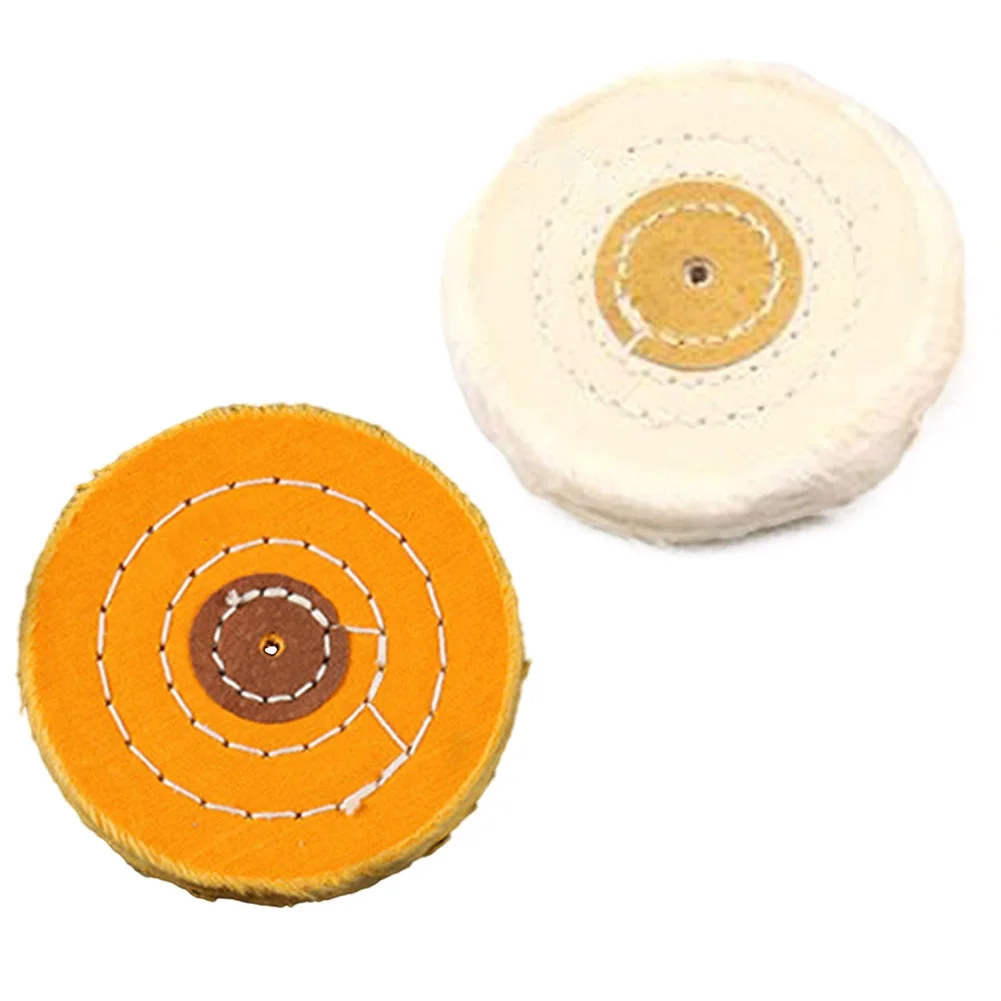 4in 50-Ply Cotton Cloth Buffing Wheel For Jewelry Polishing Stainless Steel Aluminum Metal Wood Plastic Glass Watch Parts