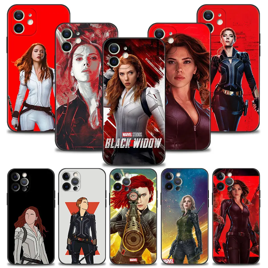 Phone Case For Apple iPhone 15 14 11 12 13 14 Pro Mini X XR XS Max 7 8 Plus Marvel Heroine Black Widow Scarlett Johansson