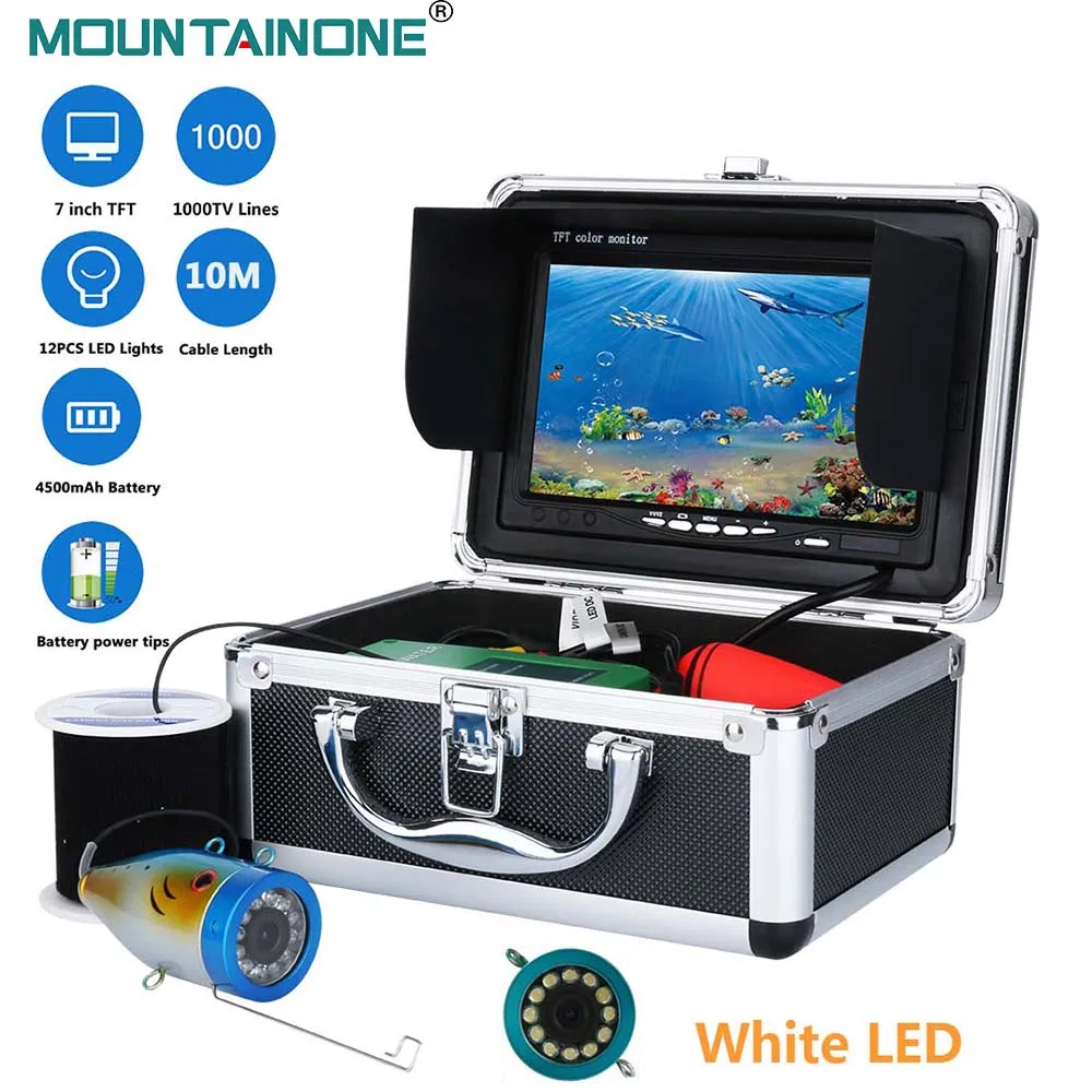 

7" Inch 1000tvl Underwater Fishing Video Camera Kit 12 PCS LED white Lamp Lights Video Fish Finder Lake Under Water Fish Camera