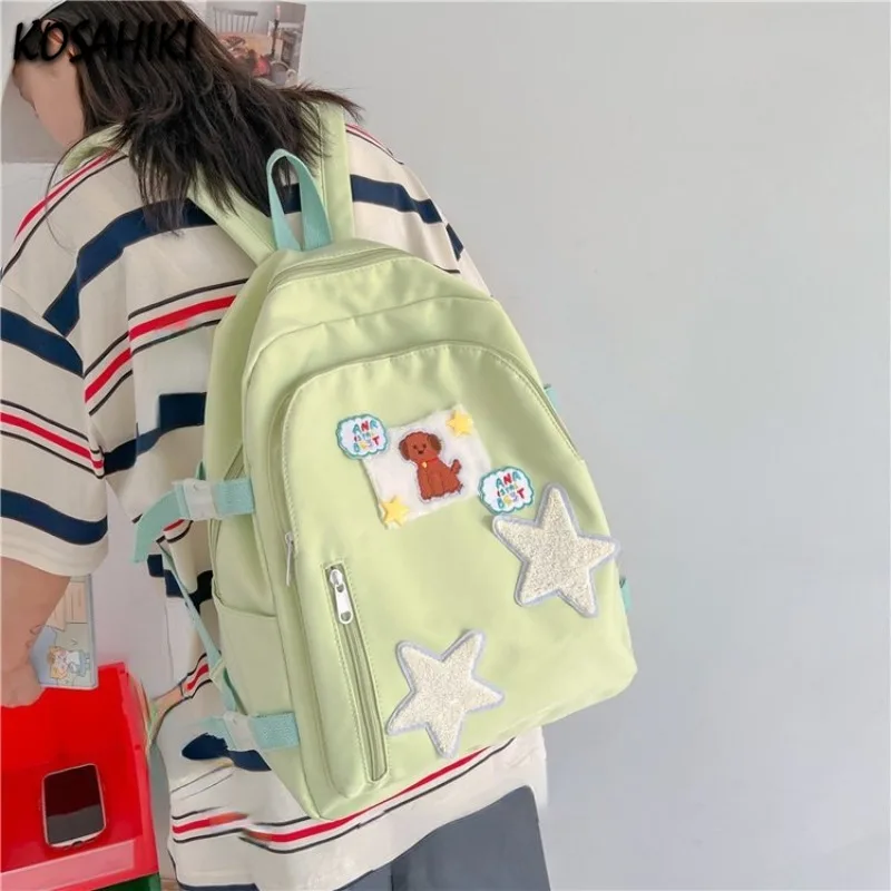 

Casual Japanese Dog Star Girls Backpack Y2k Preppy Korean Kawaii Schoolbags Trendy Women Sweet Students Backpacks High-capacity