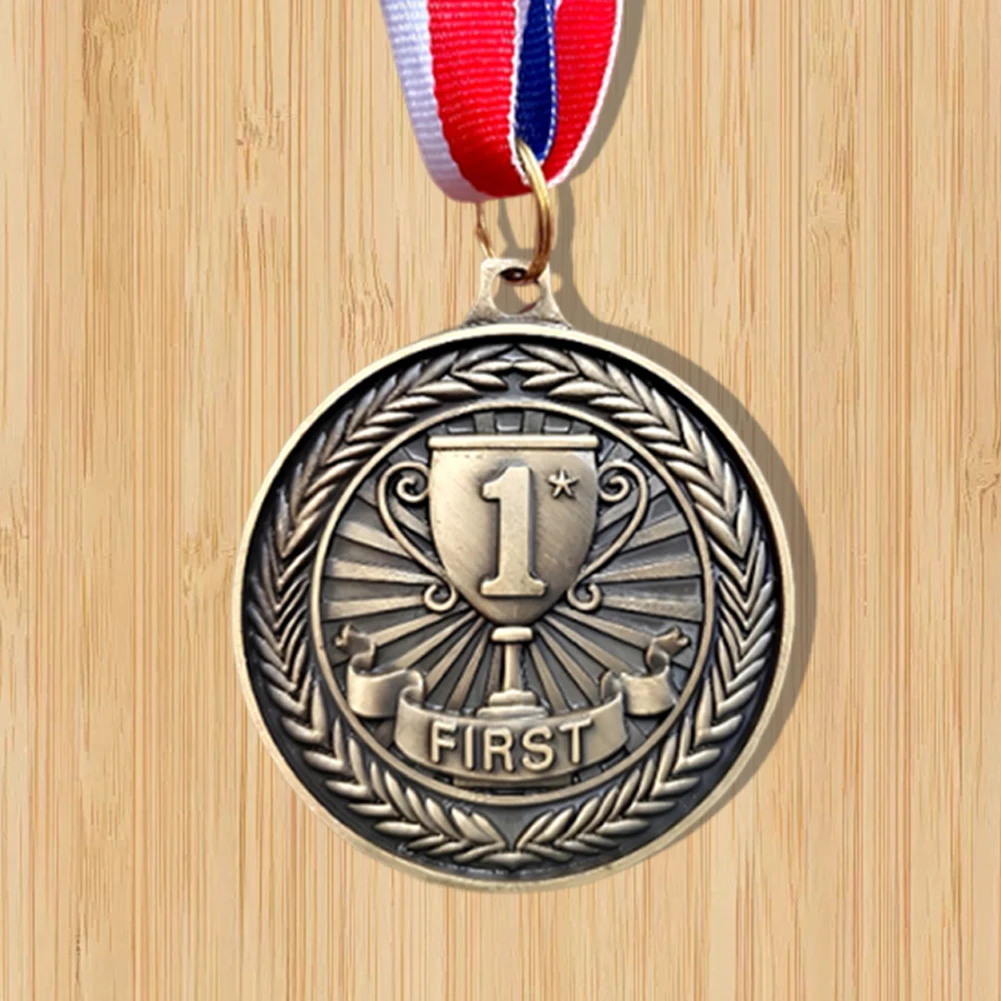 10個のゴールド/シルバー/ブロンズメダル賞メダル、ネックリボン付きスポーツ賞5cmメタル勝者メダル、マラソンボールゲーム用