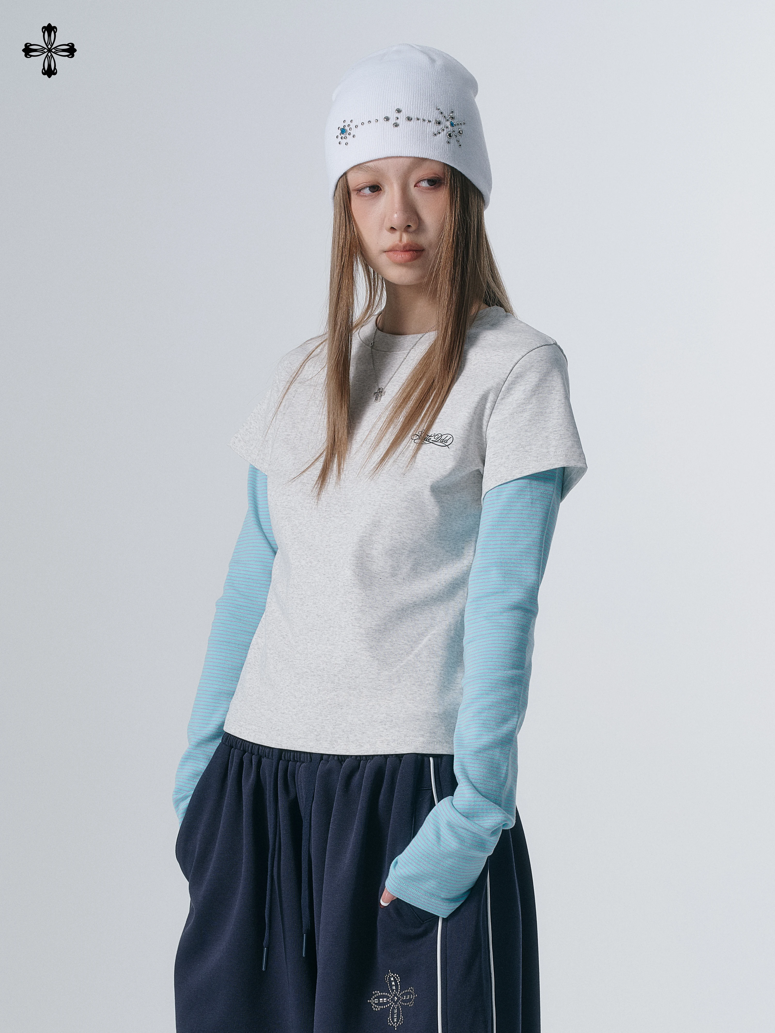 Smile Ddd Color Block Striped Long Sleeve T Shirt Women's Casual Fashion Design Comfortable Breathable Cotton Polyester Blend