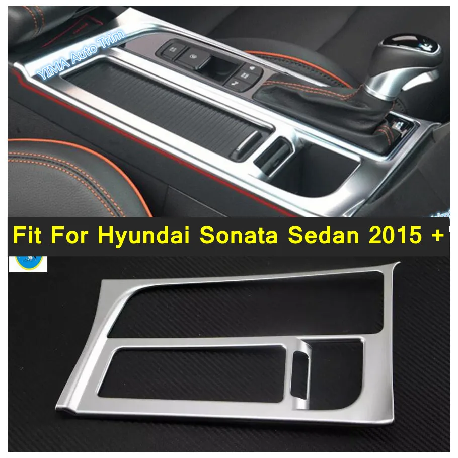 

ABS Matte Car Styling Transmission Shift Gear Panel Decor Frame Accessories Cover Trim For Hyundai Sonata Sedan 2015 2016 2017