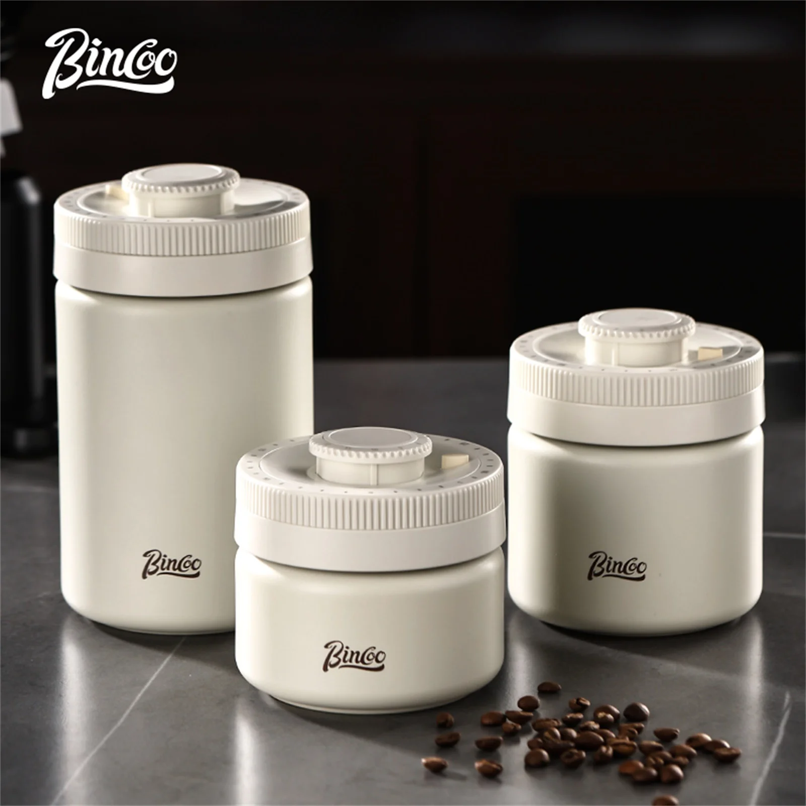 

Coffee Bean Vacuum Sealed Tank Stainless Steel Grain Tea Nut Storage Vacuum Airtight Sealed Cans Kitchen Storage Jars Container