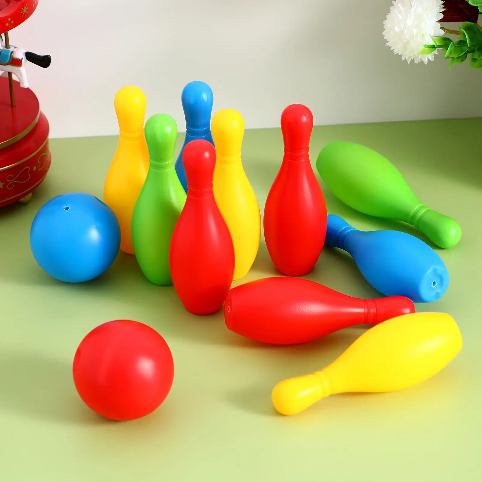 Bowlingset Sport Buitenspeelgoed Educatief speelgoed voor kinderen Bal en spelden Bowlingspeelgoed Plastic Gutterball Grappig bowlen (willekeurige kleur)