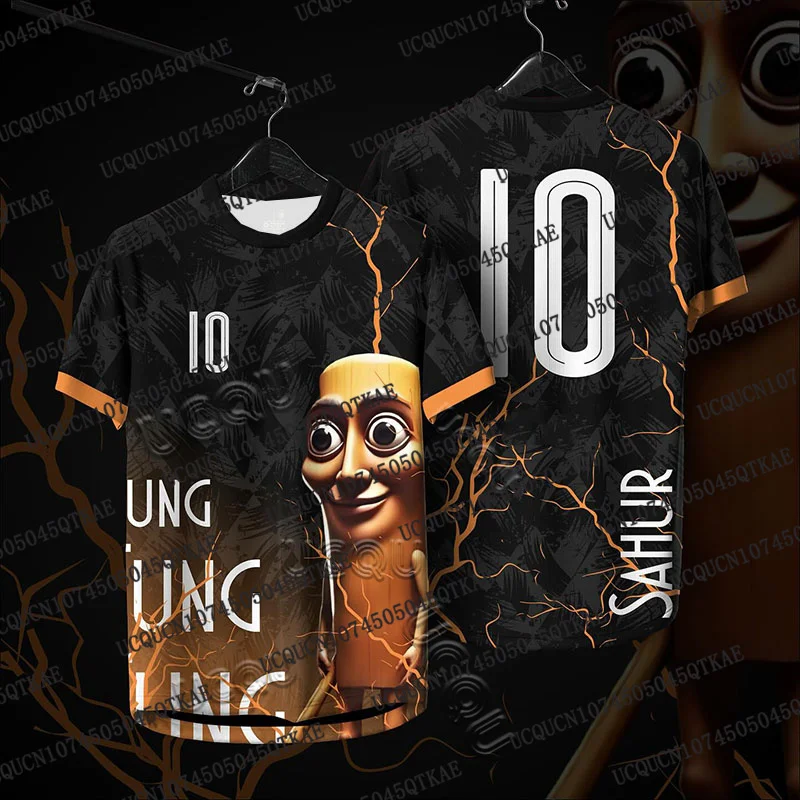 الإيطالية Brainrot Tralalero Tralala Tung TungTung Sahur Bombardiro Crocodilo كرة القدم جيرسي مضحك أنيمي الرياضة الرجال التي شيرت