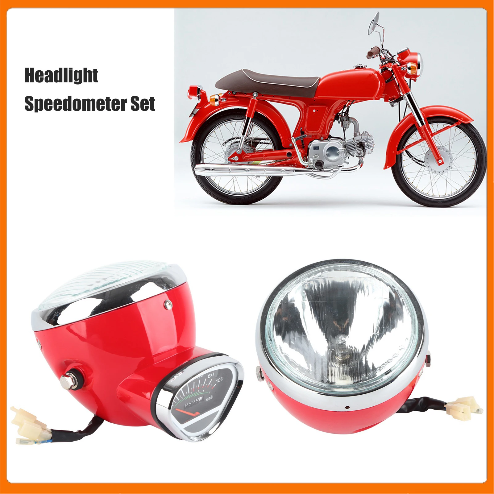 

Headlight Speedometer Set 0‑100Km/h Front Headlight High Accuracy Bright Two in One Stable Performance for SS50 CL50 CL65 CL90