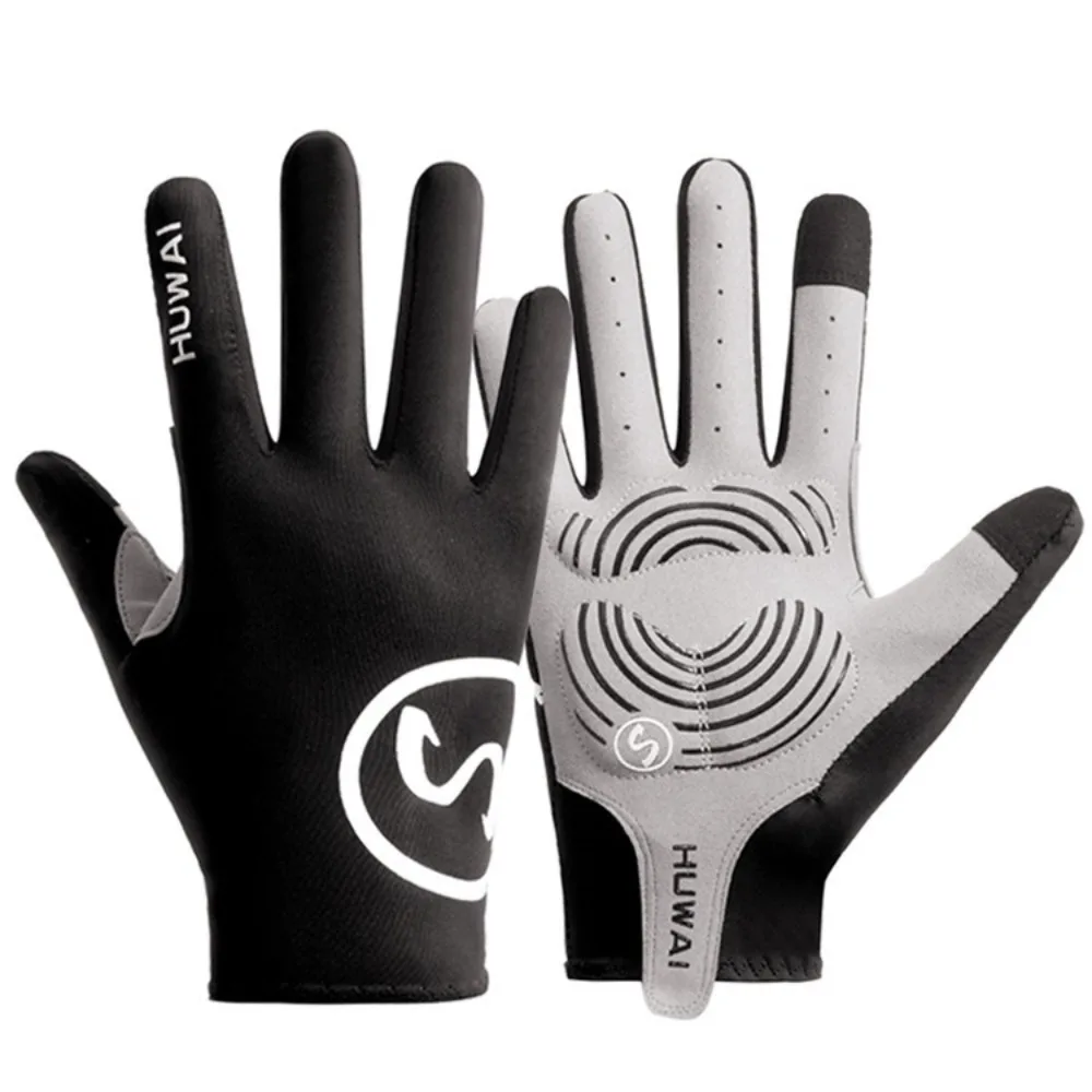Neue Touchscreen-Langfinger-Handschuhe, Atmungsaktive Rote Fahrradhandschuhe, Stoßdämpfende Rutschfeste Fitness-Handschuhe für MTB und Rennrad