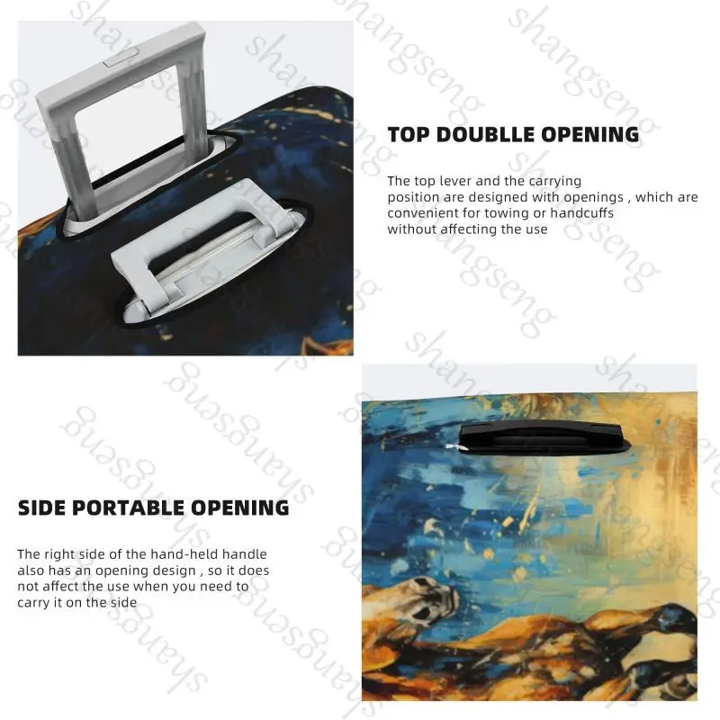 Watercolor Horse animal Travel suitcase protective case, suitcase cover, elastic protection, washable Luggage cover, 18-32 in
