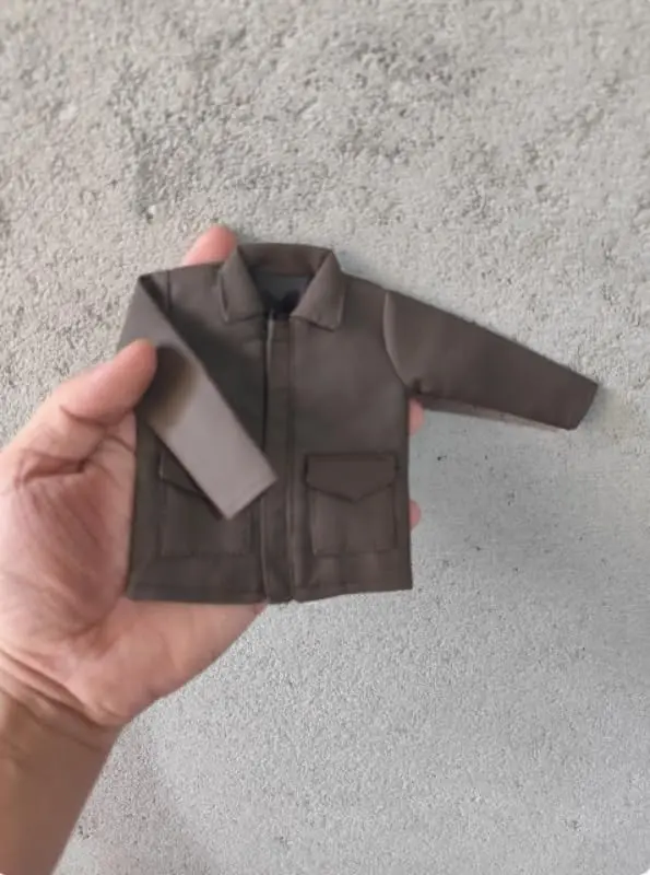 Modelo de jaqueta de couro PU marrom soldado masculino 1/6 para figuras de ação de 12''