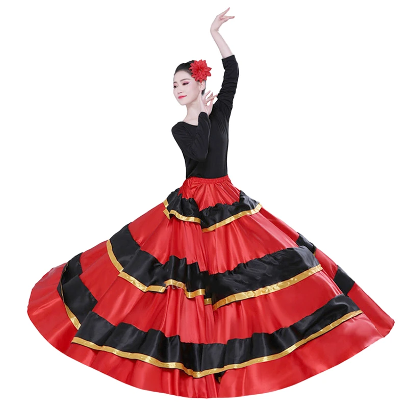 Spaanse Dans Kostuum Klassieke Gypsy Dans Kostuum Flamenco Jurk Voor Vrouwen Swing Rokken Stierengevecht Buik Prestaties 360/540/720