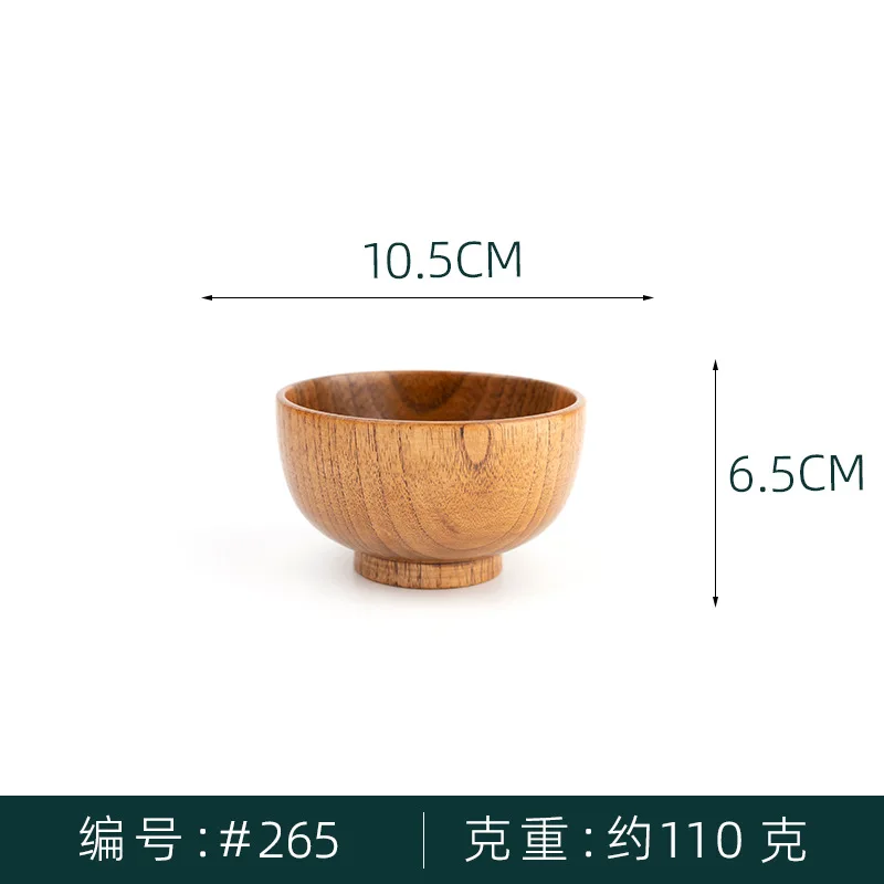 Japanese Wooden Instant Noodle Rice Bowl Restaurant Wooden Tableware Creative Miso Soup Bowl