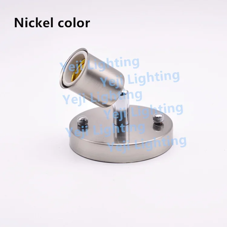 led 180 Degree Steering vintage retro Edison E27 Lamp Holder resistant ceramic screw Lamp Base ceiling rose canopy nickel color