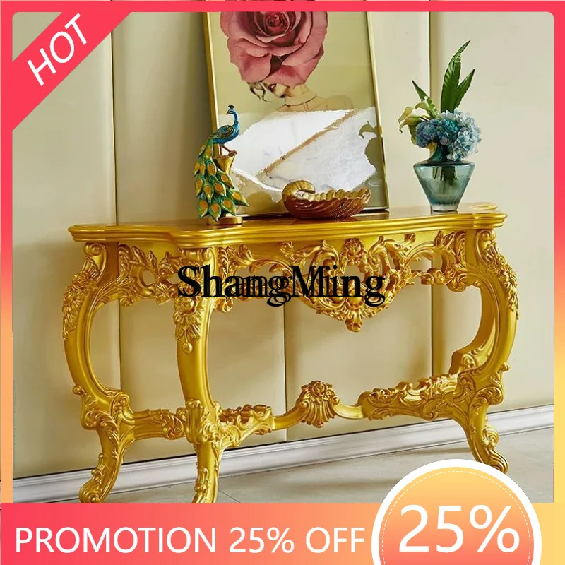 

SM стол для прихожей из цельного дерева, входной шкаф, входной стол, вид на конце, стена коридора