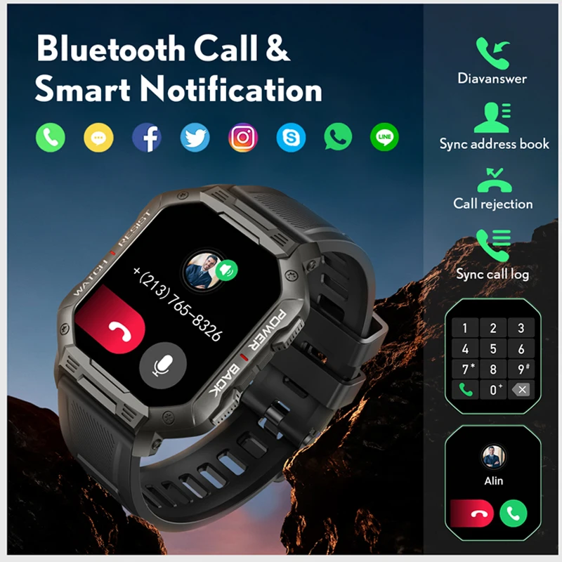 CanMixs smart watch for men Bluetooth Call 410mah Sports watches waterproof smartwatch for Android iOS Phone Digital watches
