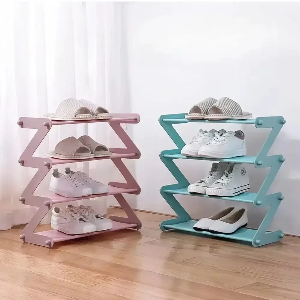 Simple Shoe Rack Zshaped Fashionable Home Dormitory High-Capacity Strong Load-Bearing Capacity Rack Floor Standing Shoe Hanger