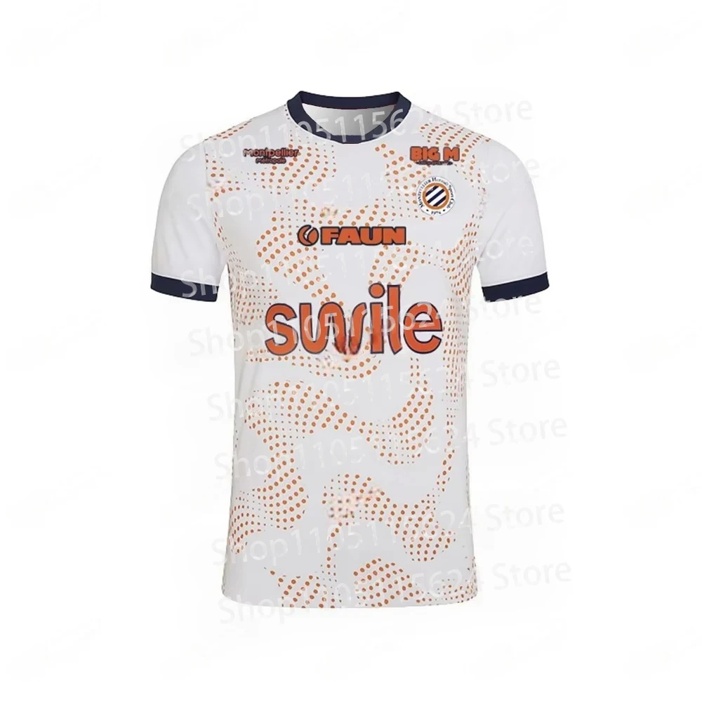 فرنسا رائجة البيع 2025-26 مونبليير HSC نمط جديد تي شيرت رياضي غير رسمي لكرة القدم جيرسي المنزل بعيدا الكبار طفل للجنسين ثلاثية الأبعاد مطبوعة #2