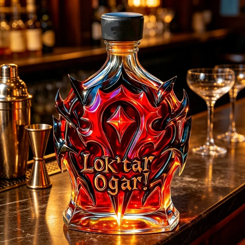 Decantador de Whisky Lok'tar Ogar World of Warcraft com Tema da Horda, Garrafa de Líquido, Artigos de Bar, Ornamentos Colecionáveis