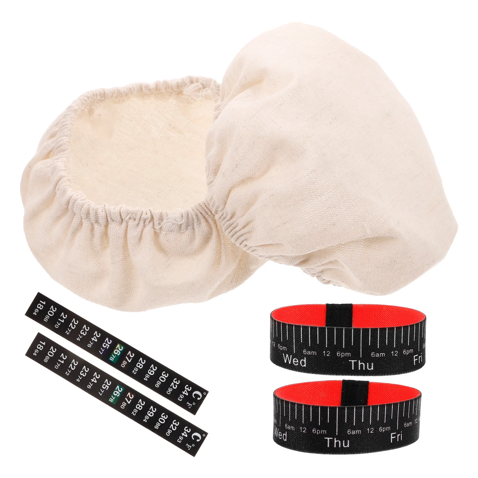 

1Set Fermentation Jar Accessories Sourdough Starter Replacement Parts Cloth Top Thermometer Sticker Date Tracker for Consistent