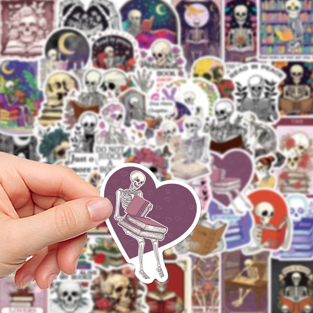 

10/30/50pcs Gothic Dark Romance Reader Stickers Skull Books Readinhg Decals Laptop Travel Luggage Phone Waterproof Sticker Toys