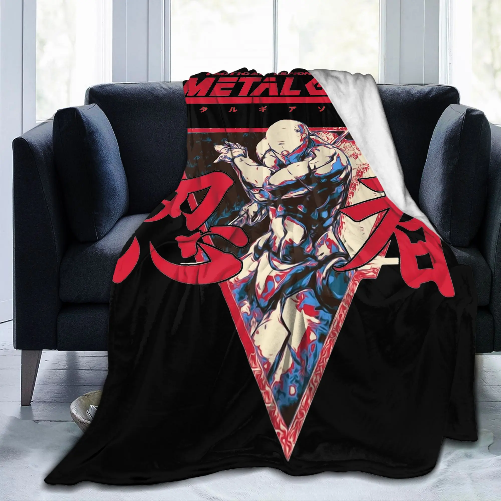 Game Metal Gear Solid Option C Flannel Blankets MGS Gothic Phantom Hipster Vintage Throw Blanket Bedspreads 150*125cm Ultra-Soft