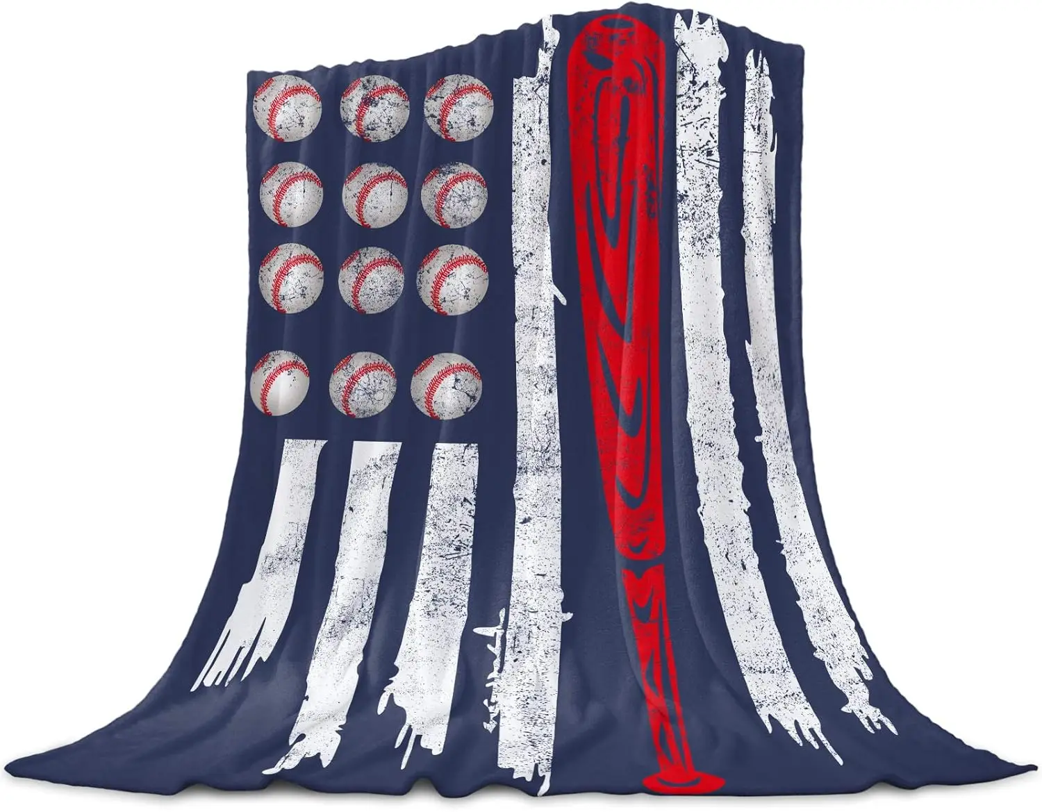 Coperta super morbida e confortevole Stampa 3D Coperta leggera Coperta astratta in flanella da baseball Uomo Donna Quattro stagioni